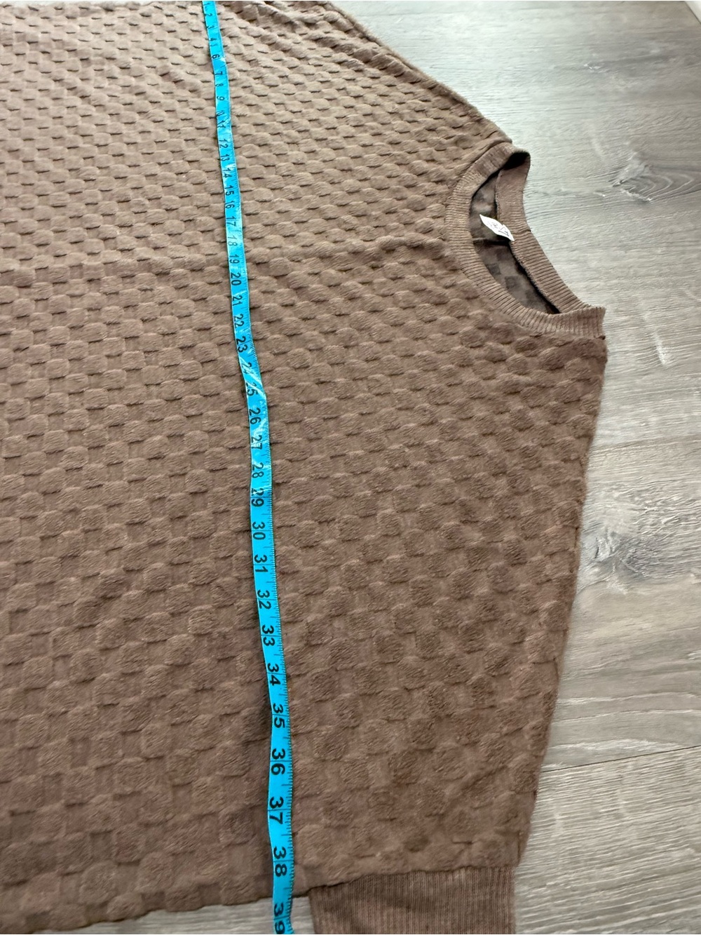 Like Love Textured Oversized Dolman Sweater | Size Large | Mocha Brown - Picture 6 of 7